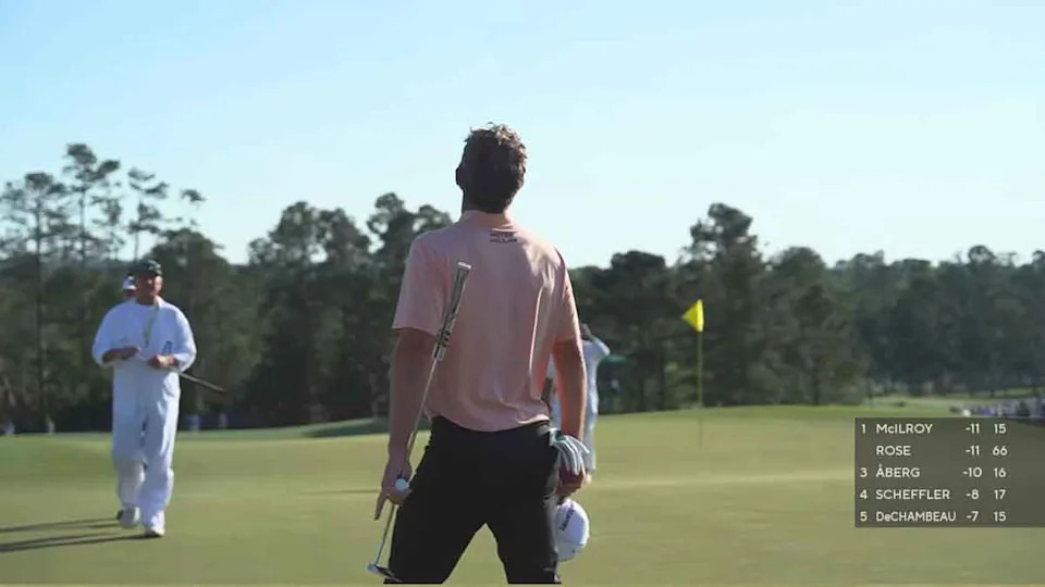 Justin Rose looks to the sky at Augusta National