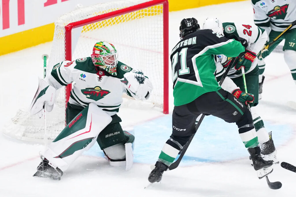 Wild rookie goalie Jesper Wallstedt stands out winning his NHL playoffs debut over the Stars