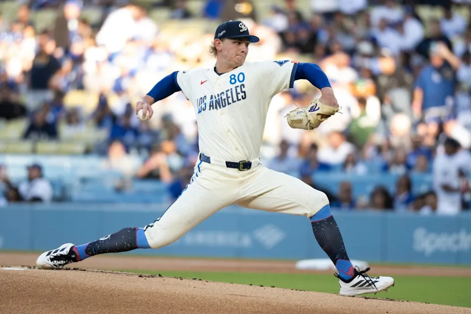 Emmet Sheehan had a solid six-inning, three-run start. AP