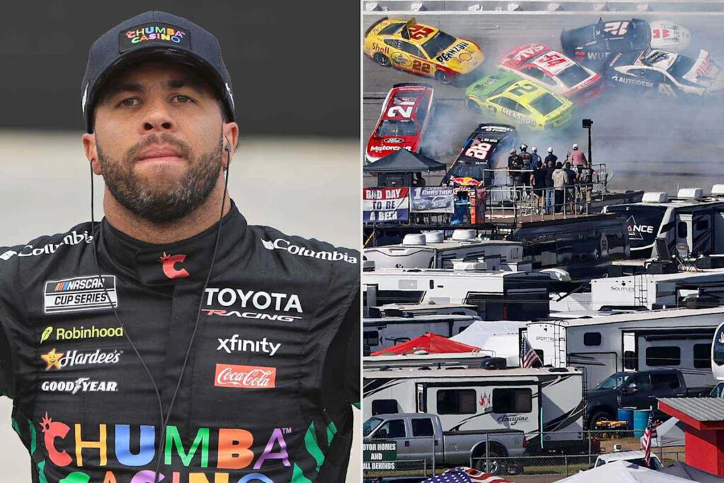 Bubba Wallace Leads Before Huge 26-Car Crash Breaks Out in NASCAR Race