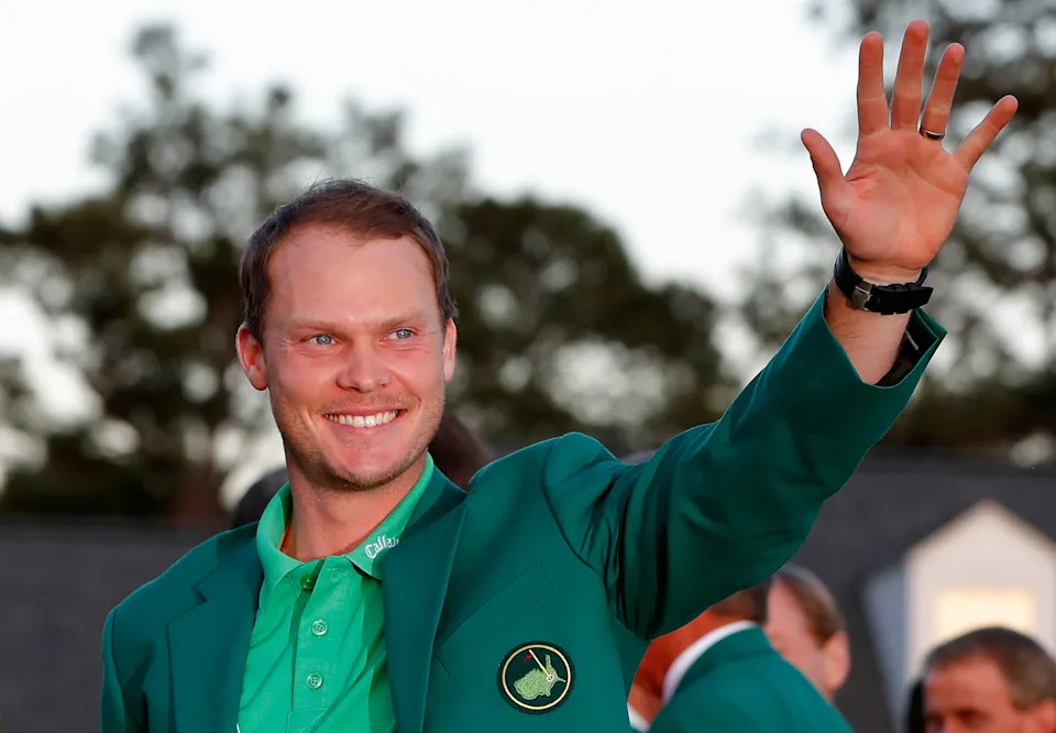 AUGUSTA, GEORGIA - APRIL 10:  Danny Willett of England celebrates with the green jacket after winning the final round of the 2016 Masters Tournament at Augusta National Golf Club on April 10, 2016 in Augusta, Georgia.  (Photo by Kevin C. Cox/Getty Images)