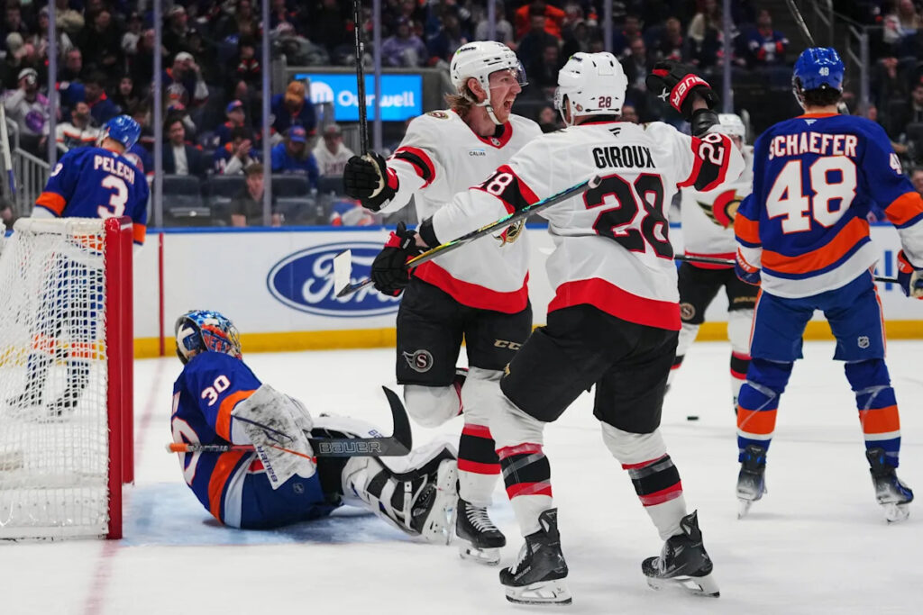 Senators move to the verge of clinching a playoff spot by beating the Islanders 3-0