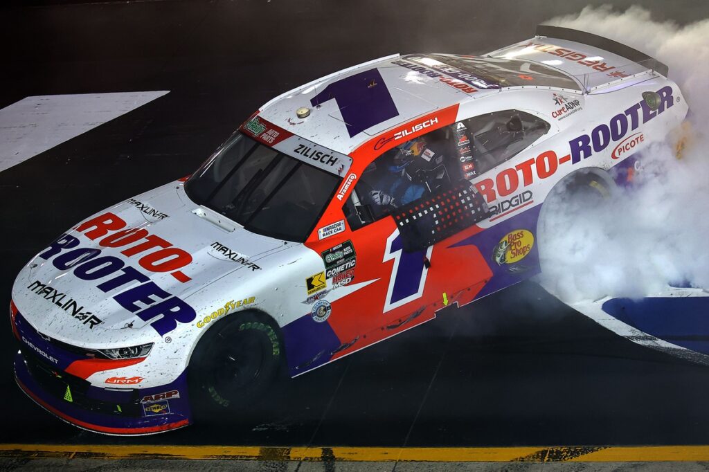 Connor Zilisch fends off Kyle Larson to win Bristol NASCAR O’Reilly race