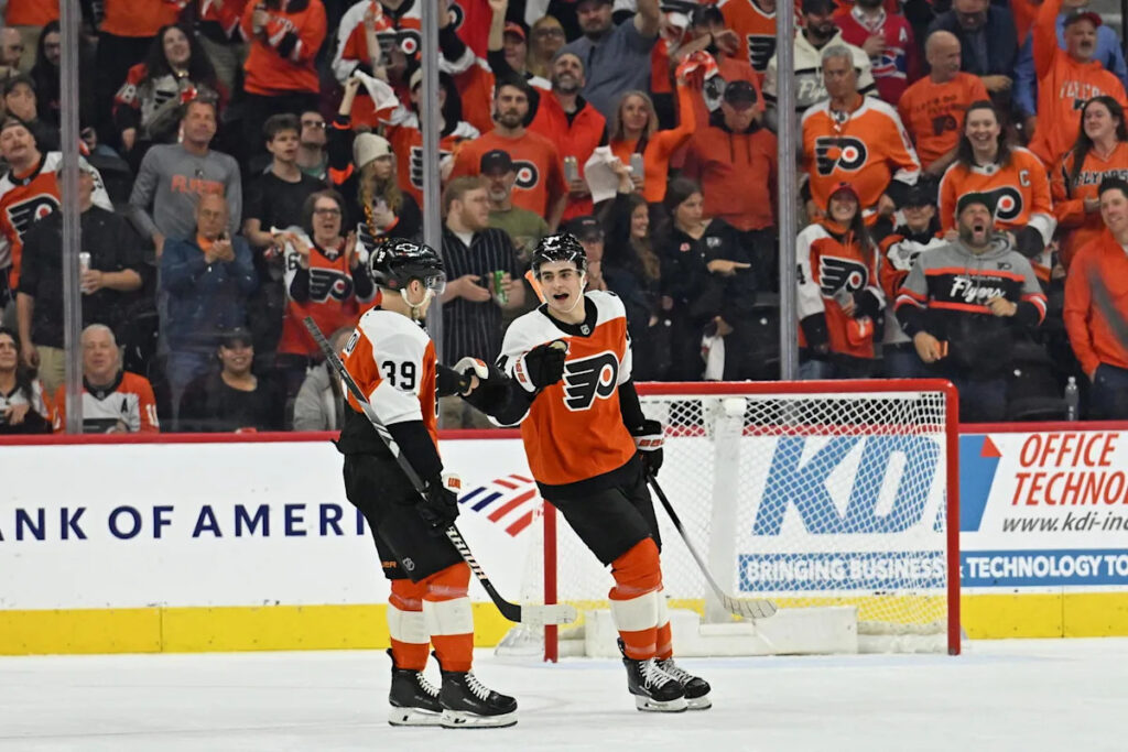 NHL Star Admiring Flyers’ Porter Martone From Afar