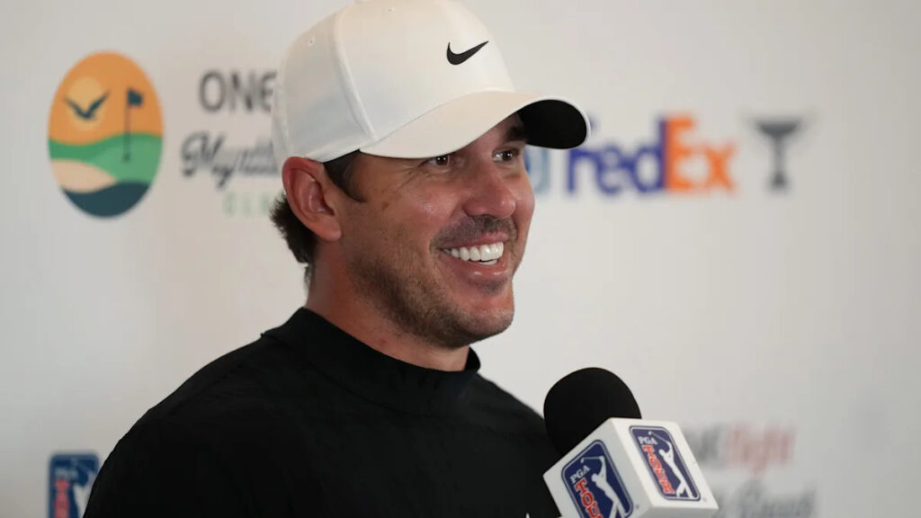 All smiles: Brooks Koepka shoots lowest round this year, highlighted by 29 on back nine