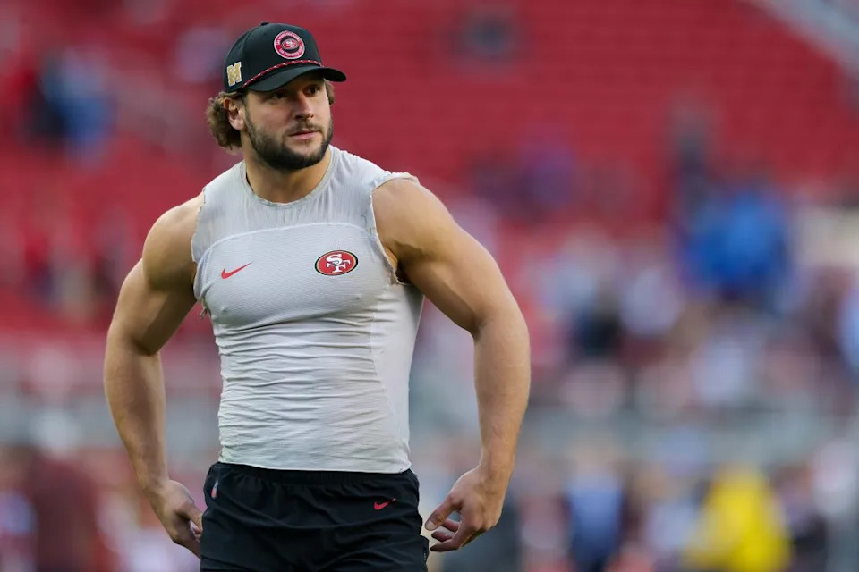 Nick Bosa was crowned the NFL Defensive Player of the Year in 2022 after collecting 18.5 sacks. USA TODAY Sports via Reuters Con