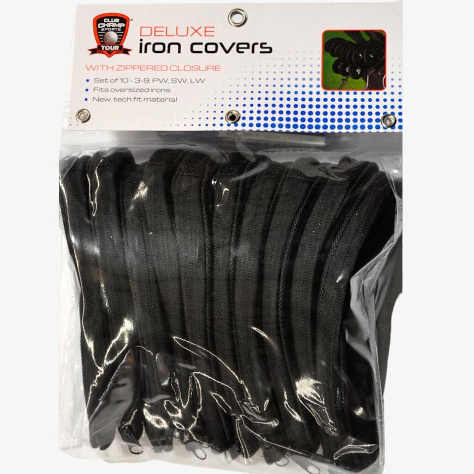 Iron Covers - w/Zipper, Black - Golf Gifts & Gallery
