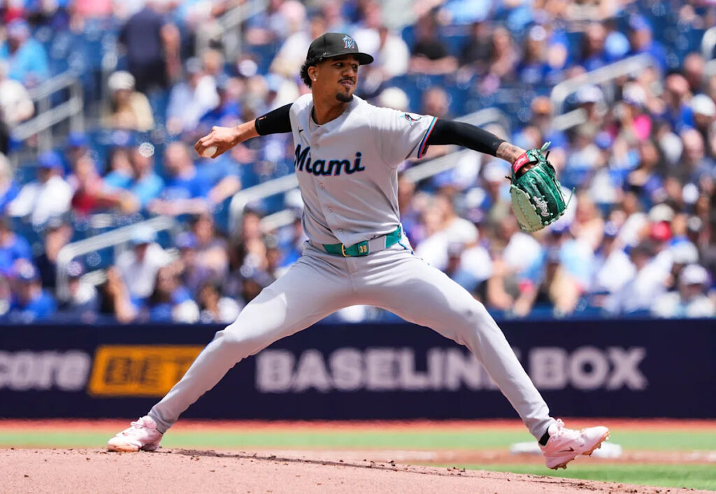 Marlins SP Eury Perez leaves start vs. Blue Jays after getting injured stretching between innings