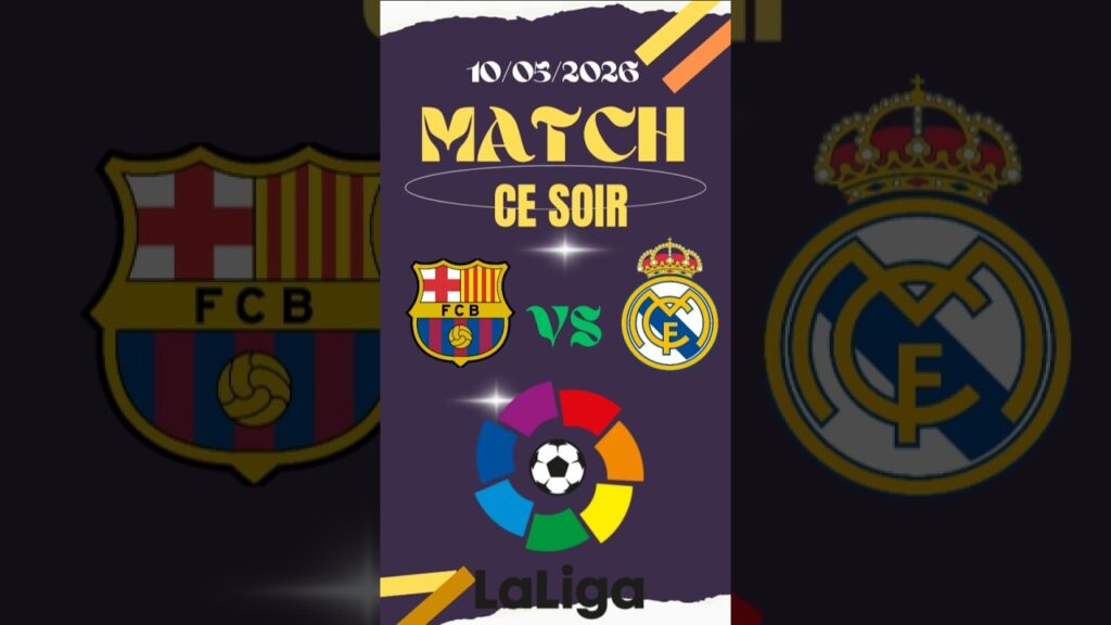 Barcelona vs Real Madrid  match ce soir la liga. #barcelona #realmadrid #laliga #match #football