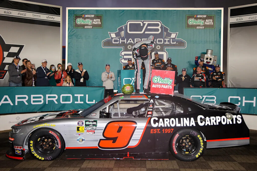 Ross Chastain honors Kyle Busch with celebration after O’Reilly Series win