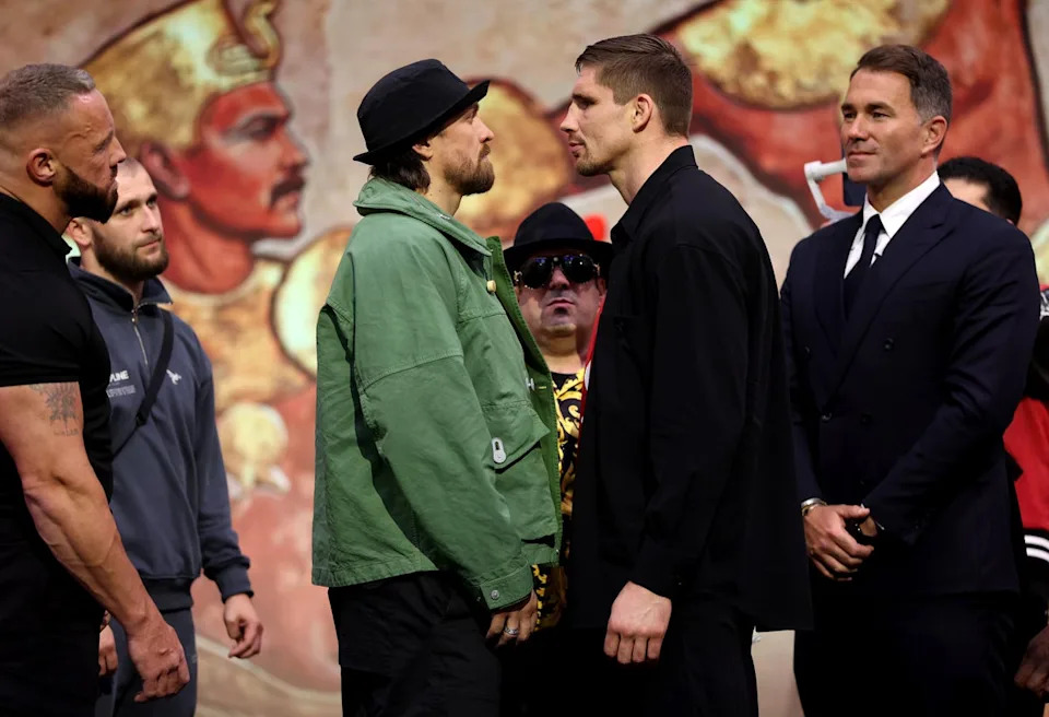 He previously went face to face with Oleksandr Usyk at their launch press conference (Getty)