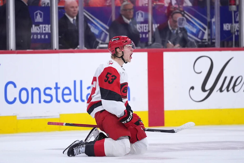 Hurricanes sweep Flyers 3-2 in OT, advance to Eastern Conference finals