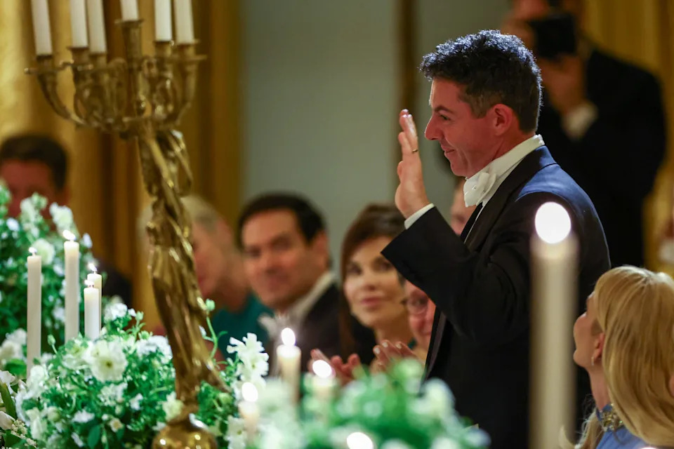 Northern Irish professional golfer Rory McIlroy attends a State Dinner hosted by US President Donald Trump and First Lady Melania Trump to honor Britain's King Charles III and Queen Camilla in the East Room of the White House in Washington, DC, on April 28, 2026. (Photo by Henry Nicholls / AFP via Getty Images)