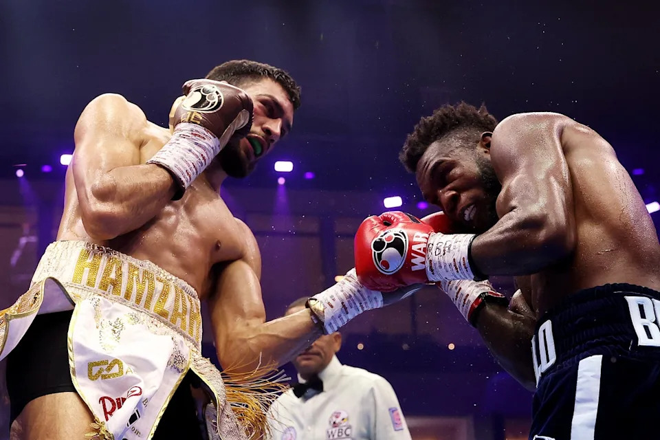 Hamzah Sheeraz (left) is one of the standout talents on the undercard (Getty)
