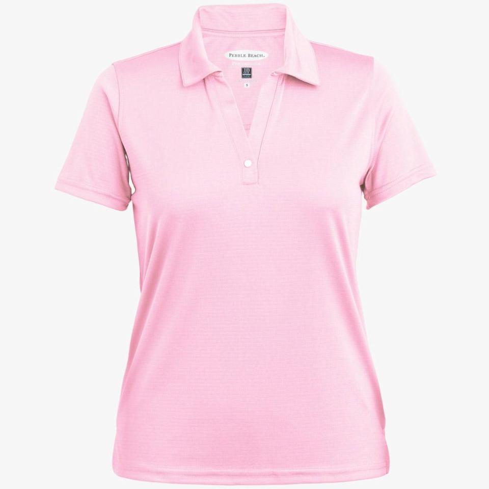 Pebble Beach Ottoman Stripe Polo, Pink
