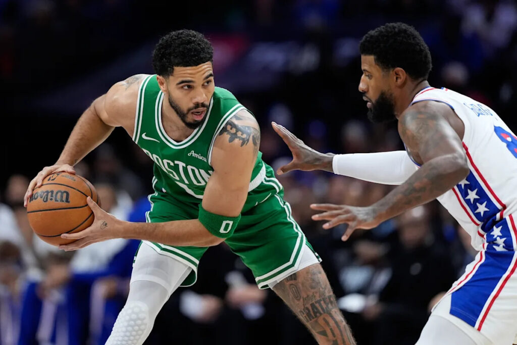Celtics star Jayson Tatum ruled out of Game 7 with left knee stiffness