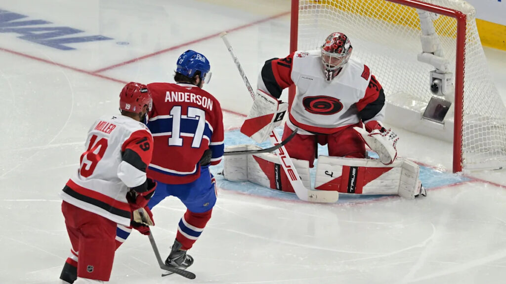 Hurricanes beat the Canadiens 4-0 to move within a victory of the Stanley Cup Final