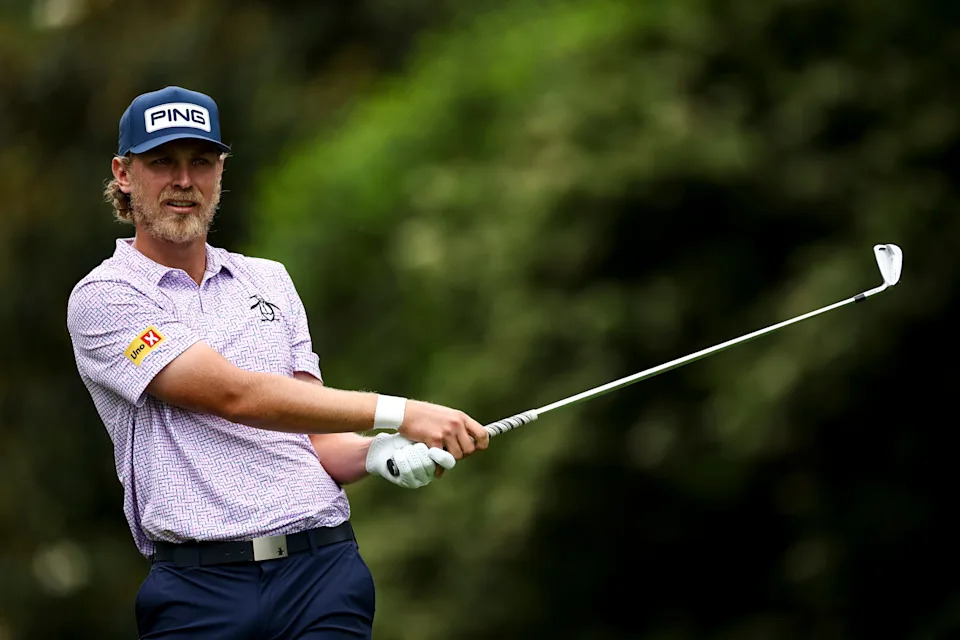 Kristoffer Reitan of Norway hits a tee shot on the sixth hole during the third round of the Truist Championship 2026 at Quail Hollow Country Club on May 09, 2026 in Charlotte, North Carolina.