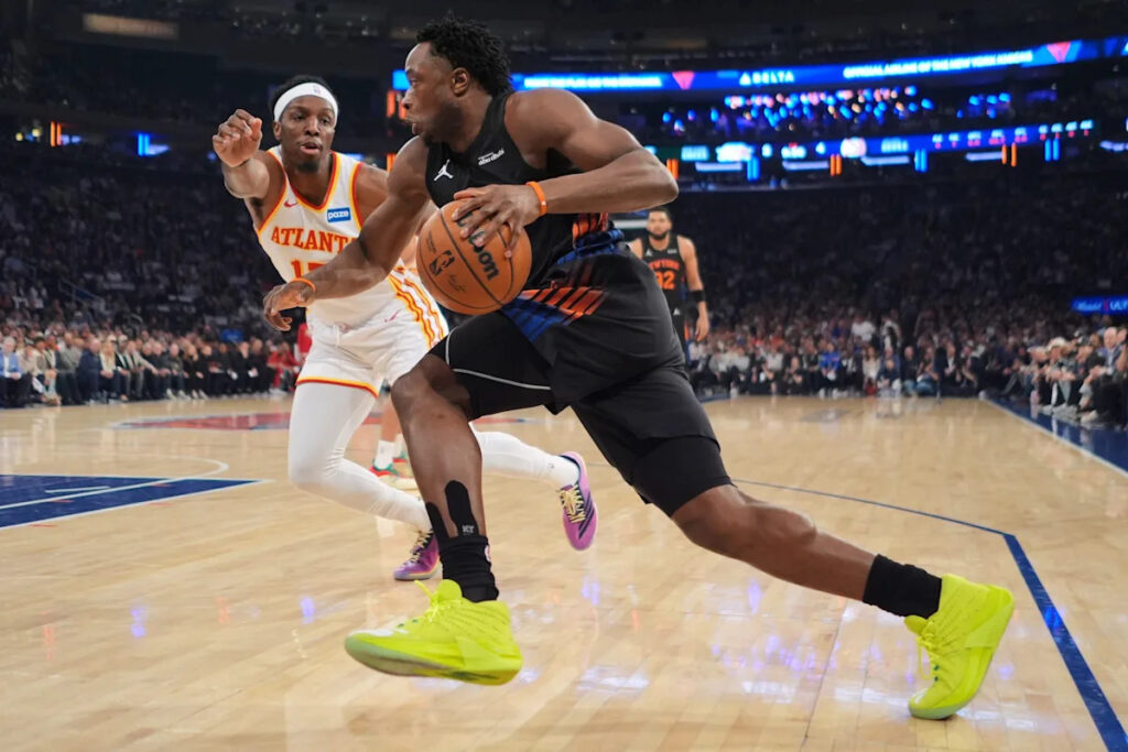 Anunoby practices again with the Knicks and says his hamstring pain is not as bad as in the past