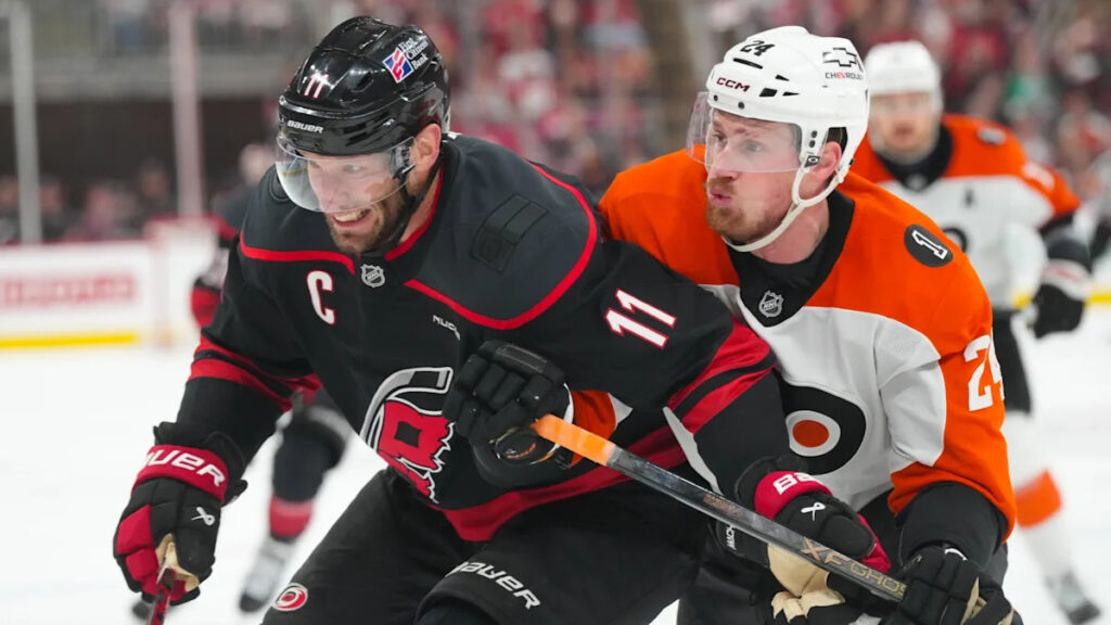 Hall’s OT score helps Hurricanes top Flyers 3-2 to take 2-0 lead in 2nd-round series of NHL playoffs