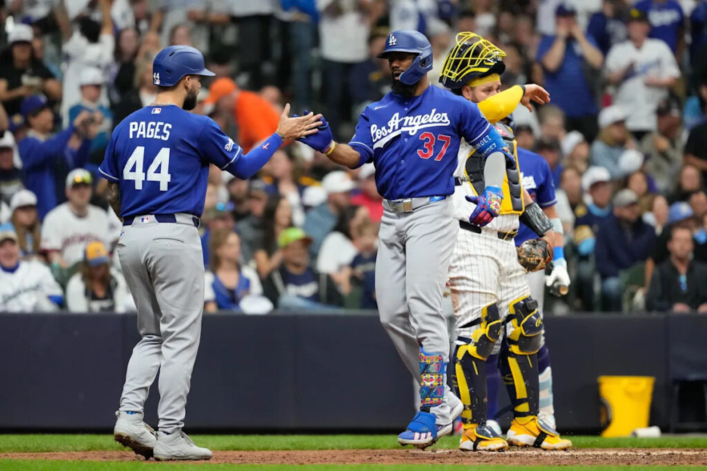 Brewers score first again, but Dodgers score last & often Brewers score first again, but Dodgers score last & often