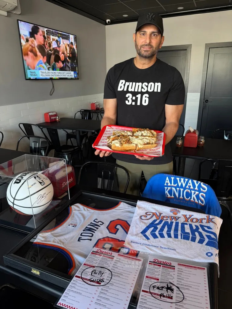 Olivieri made a bet with Dario’s Pizza co-owner Louis Cretella. Alex Mitchell / NY Post