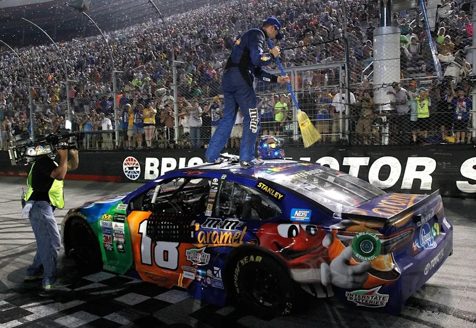Kyle Busch literally sweeps with a broom after Bristol weekend sweep