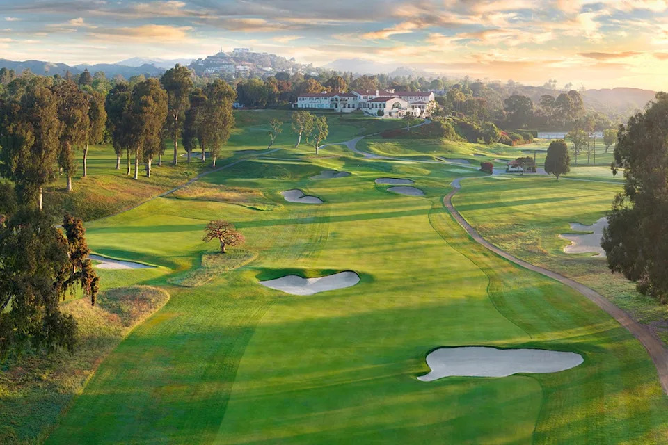 The ninth hole of the Riviera Country Club in the Pacific Palisades, California.