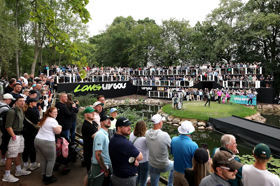 Joaquin Niemann of Torque GC at LIV Golf UK in Uttoxeter, England.