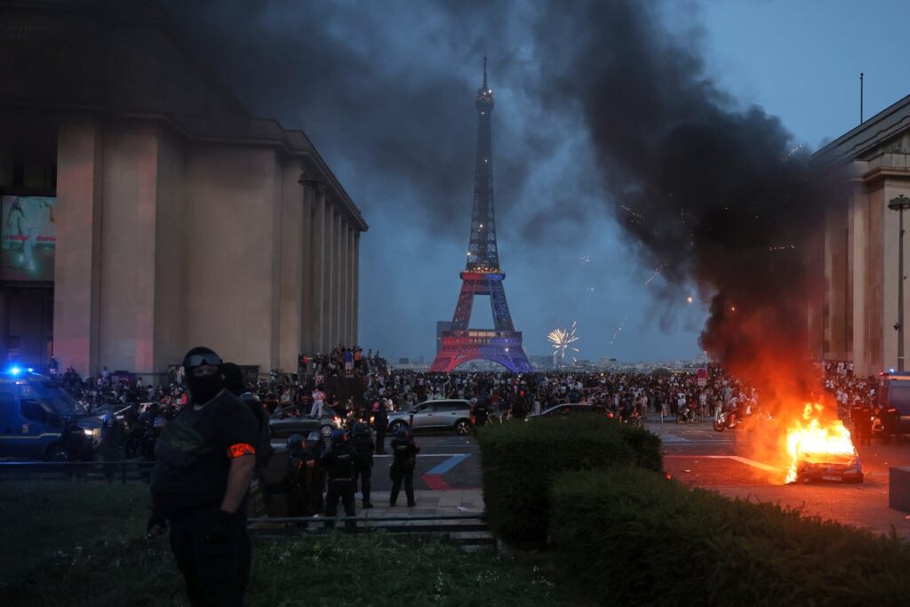 Hundreds arrested after violent clashes with French police as PSG fans celebrate Champions League title