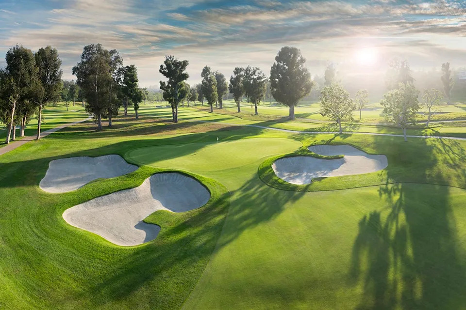 The 14th hole of the Riviera Country Club in the Pacific Palisades, California.
