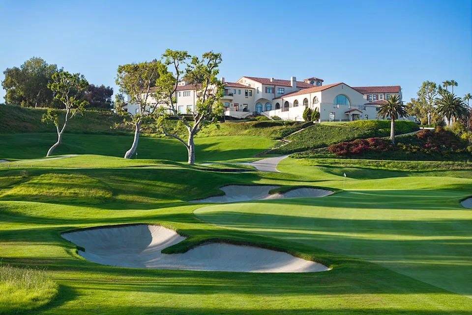 The ninth hole of the Riviera Country Club in the Pacific Palisades, California.