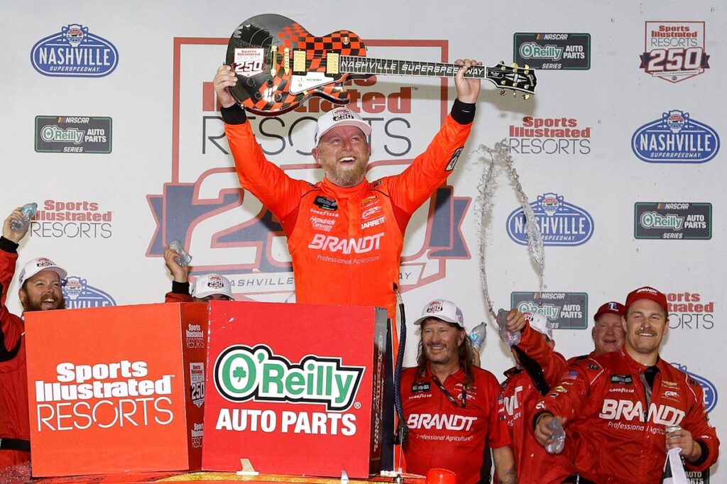 Justin Allgaier out-duels Brent Crews in Nashville for NASCAR O’Reilly win