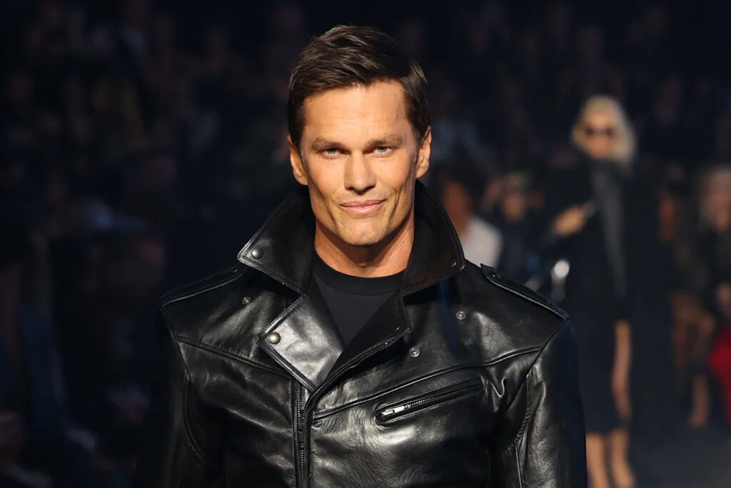 Tom Brady makes runway debut in black leather for Gucci