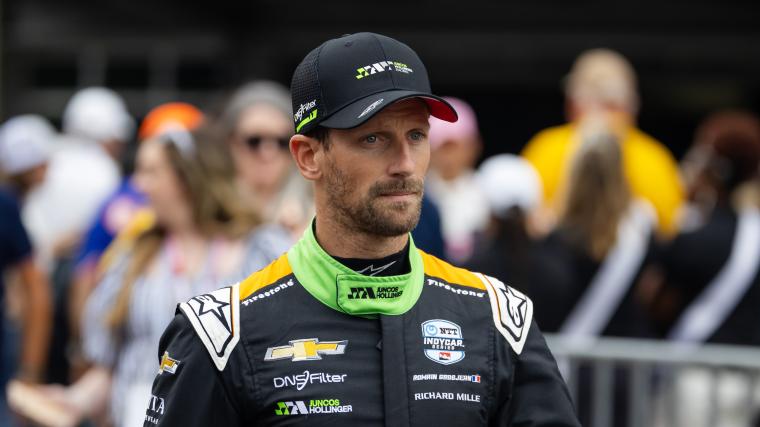 Romain Grosjean No. 18 Indy Car to be stylized to pay tribute to late Kyle Busch’s NASCAR during Indy 500 Romain Grosjean No. 18 Indy Car to be stylized to pay tribute to late Kyle Busch’s NASCAR during Indy 500