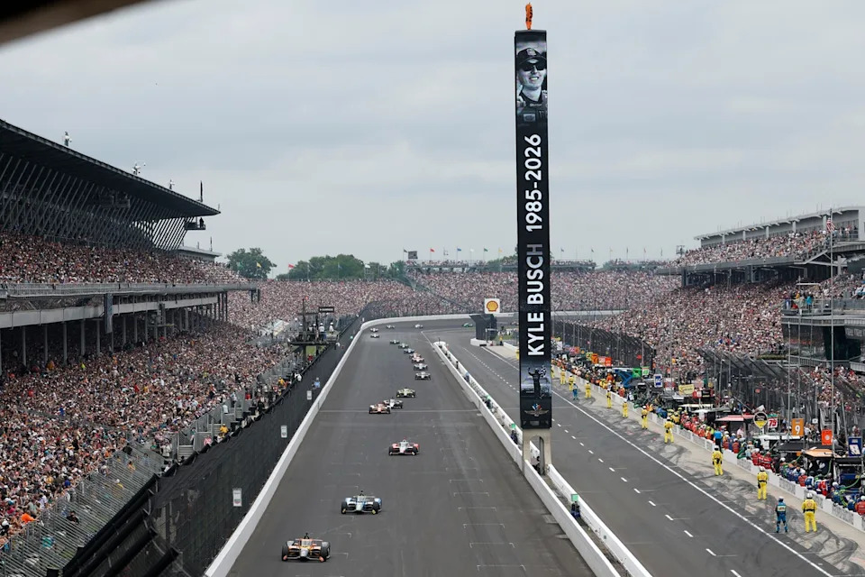 Tribute to Kyle Busch during Indy 500 race