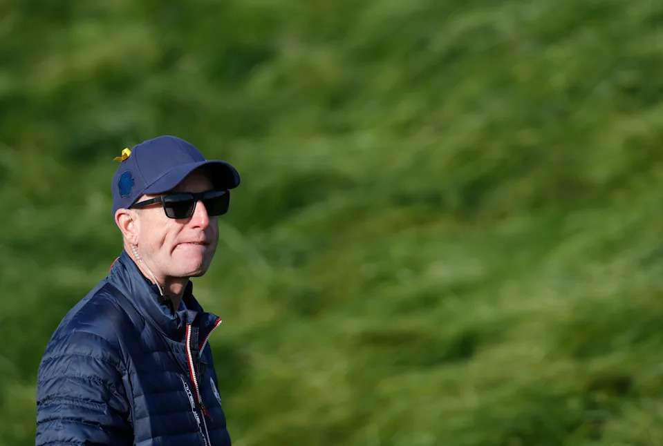Golf - 2018 Ryder Cup at Le Golf National - Guyancourt, France - September 29, 2018 - Team USA captain Jim Furyk during the Fourballs REUTERS/Paul Childs