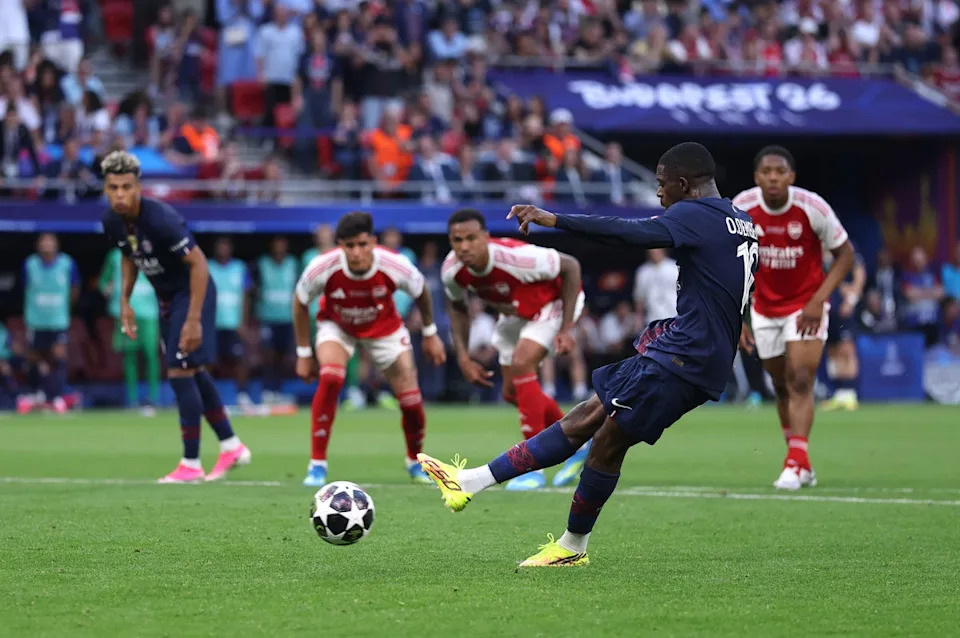 Ousmane Dembele made no mistake from the penalty spot (Getty)