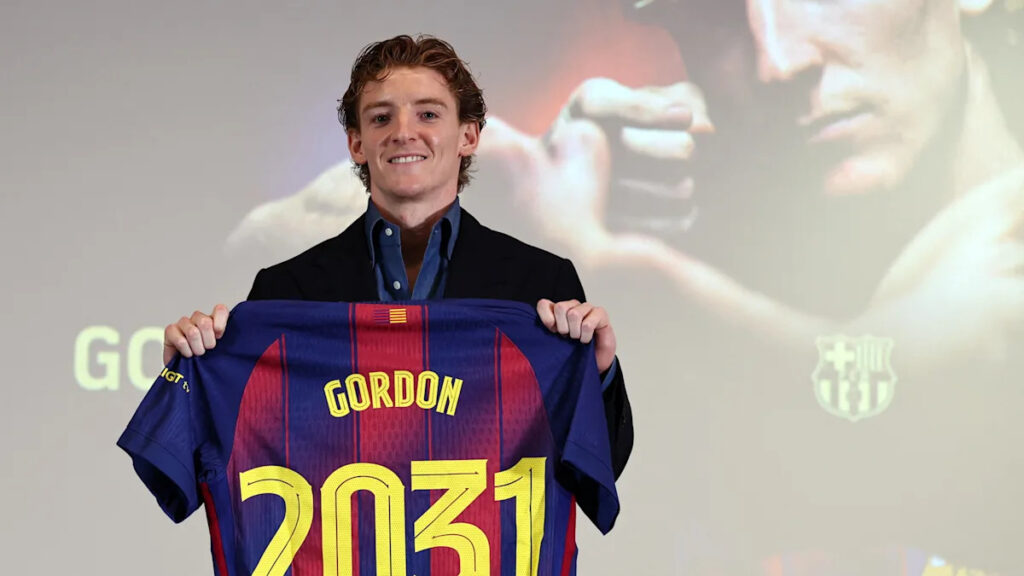 Barcelona announced the signing of Anthony Gordon from Newcastle United