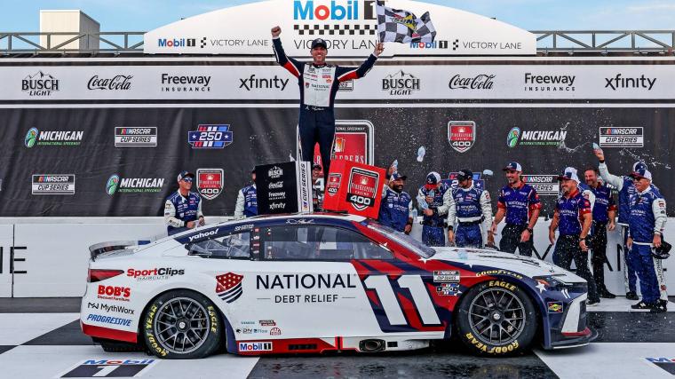 Denny Hamlin pays tribute to Kyle Busch at Michigan after tying late driver’s Cup Series wins Denny Hamlin pays tribute to Kyle Busch at Michigan after tying late driver’s Cup Series wins