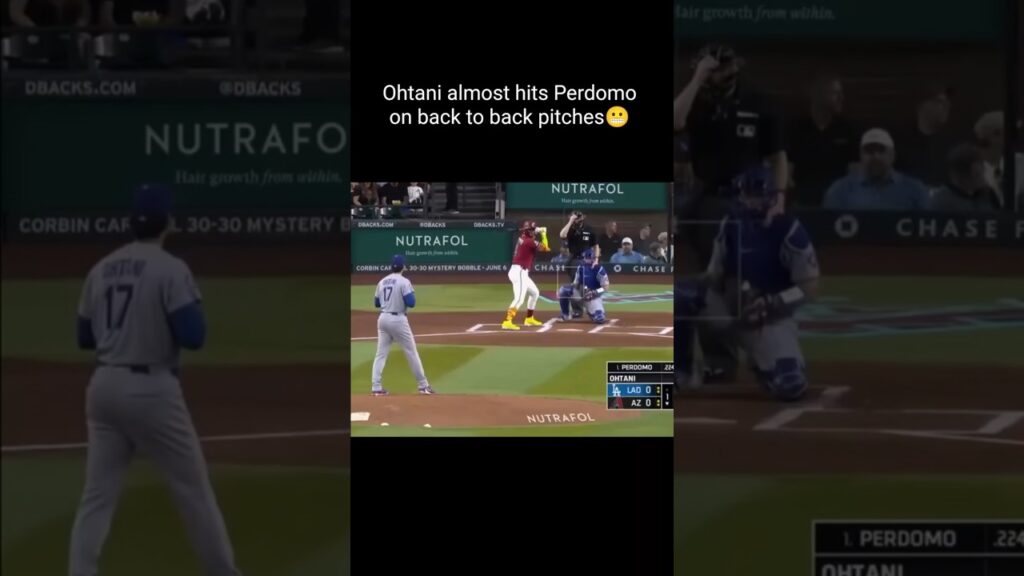 Shohei Ohtani almost hit a couple Diamondbacks batters #mlb #dodgers #baseball #diamondbacks