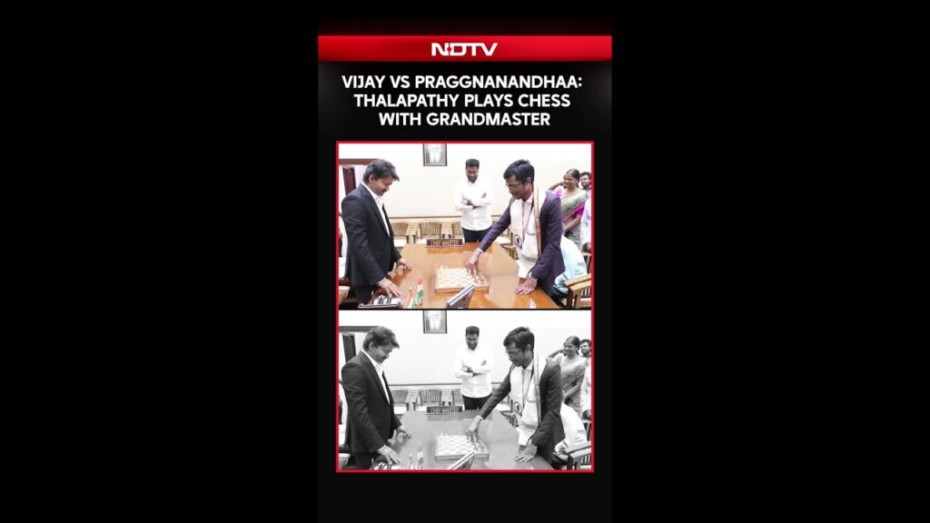 CM Vijay Meets Praggnanandhaa After Norway Chess Win, Plays Game At Secretariat