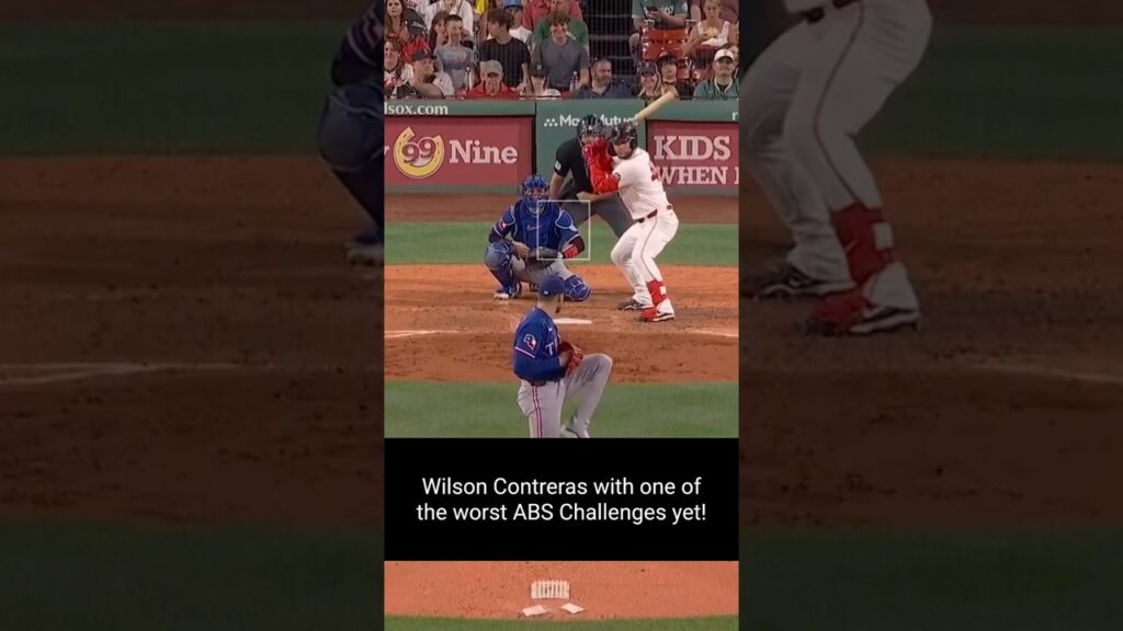 Wilson Contreras loses an ABS Challenge on a pitch right down the middle #mlb #baseball #redsox