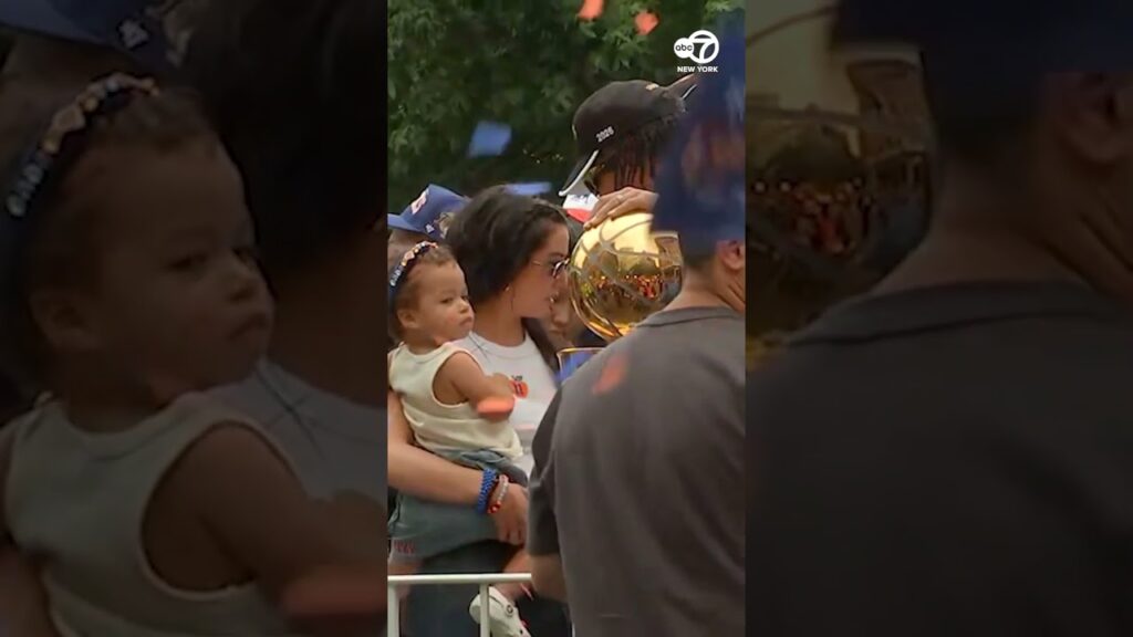 Jalen Brunson at the Knicks ticker-tape parade