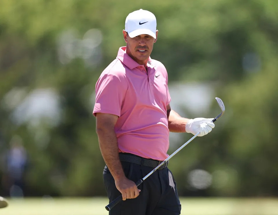 Brooks Koepka on the driving range during a practice round for the U.S. Open. IMAGN IMAGES via Reuters Connect