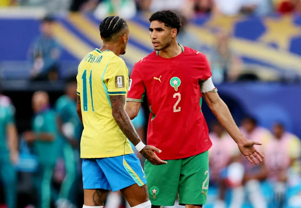 Hakimi played for Morocco against Brazil (Reuters)