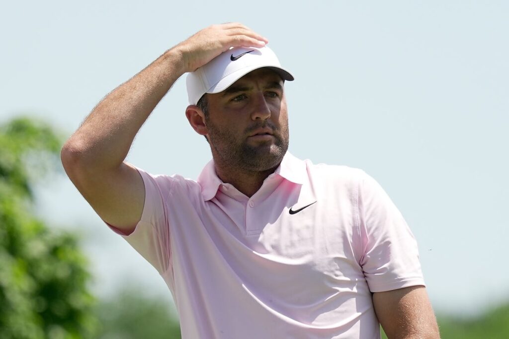 Scottie Scheffler criticised after rant at caddie after finding water at Memorial Tournament