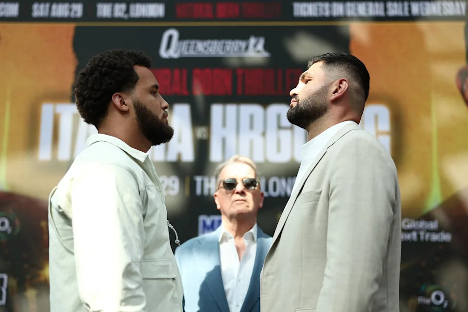 Moses Itauma (left) vs Filip Hrgovic would be a fitting vacant-title fight (Getty)