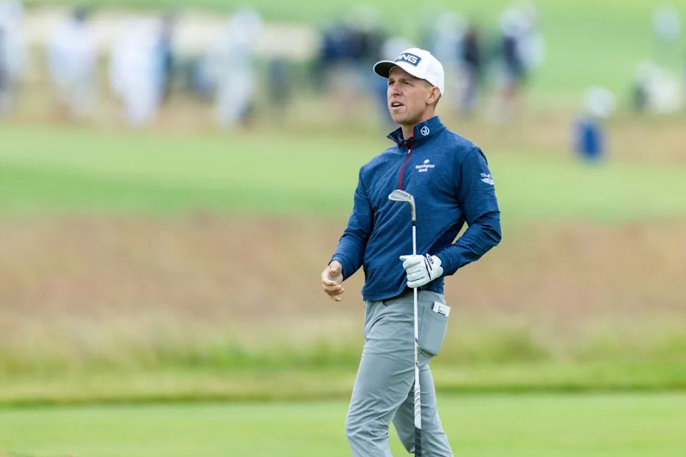 Sam Stevens watches his approach shot on the 1st hole during the first round of the 126th U.S. Open Golf Championship at Shinnecock Hills Golf Club in Southampton, NY, on Thursday, June 18, 2026. Corey Sipkin/UPI/Shutterstock