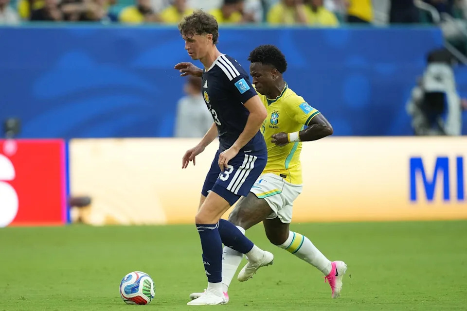 Vini Jr was deemed to have fouled Jack Hendry (PA)